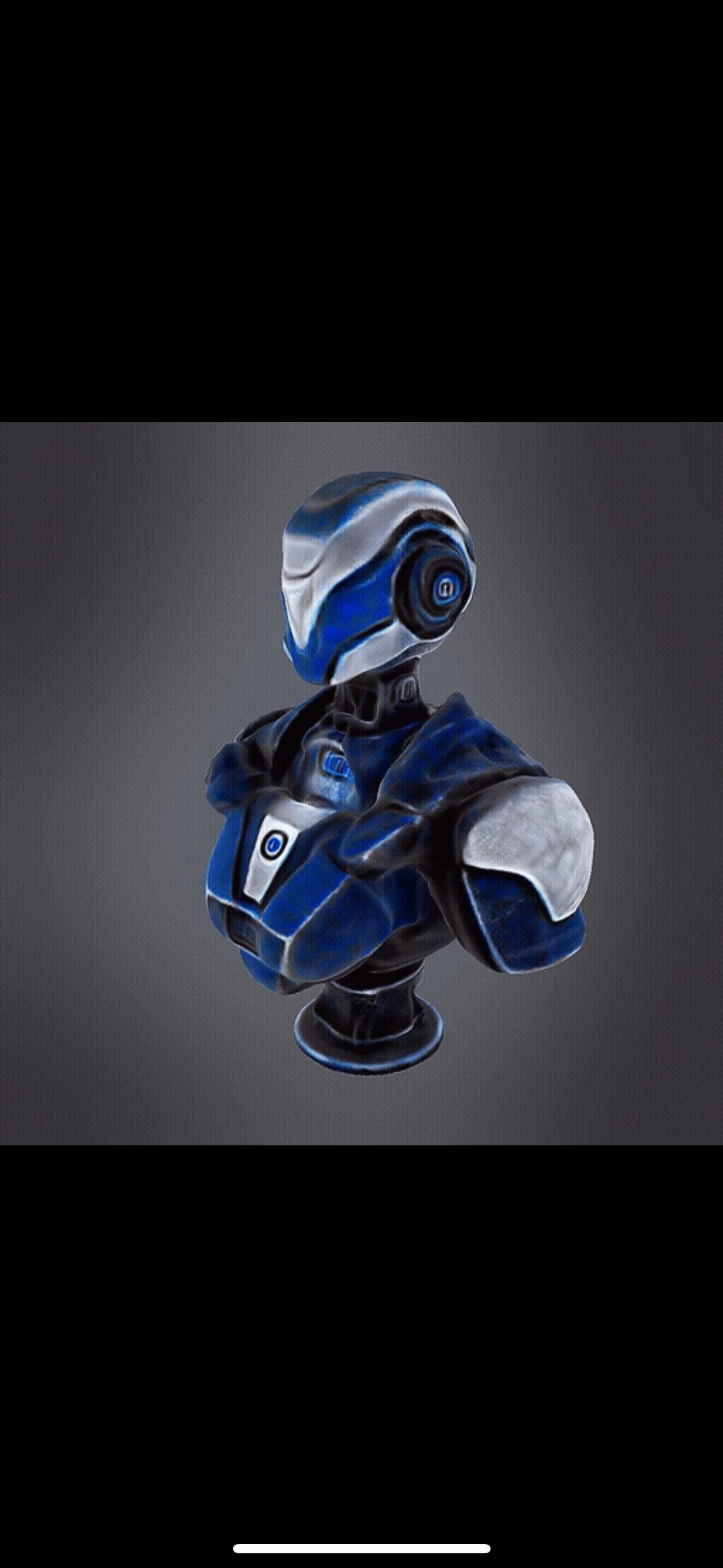 Robot bust 3D print model_4