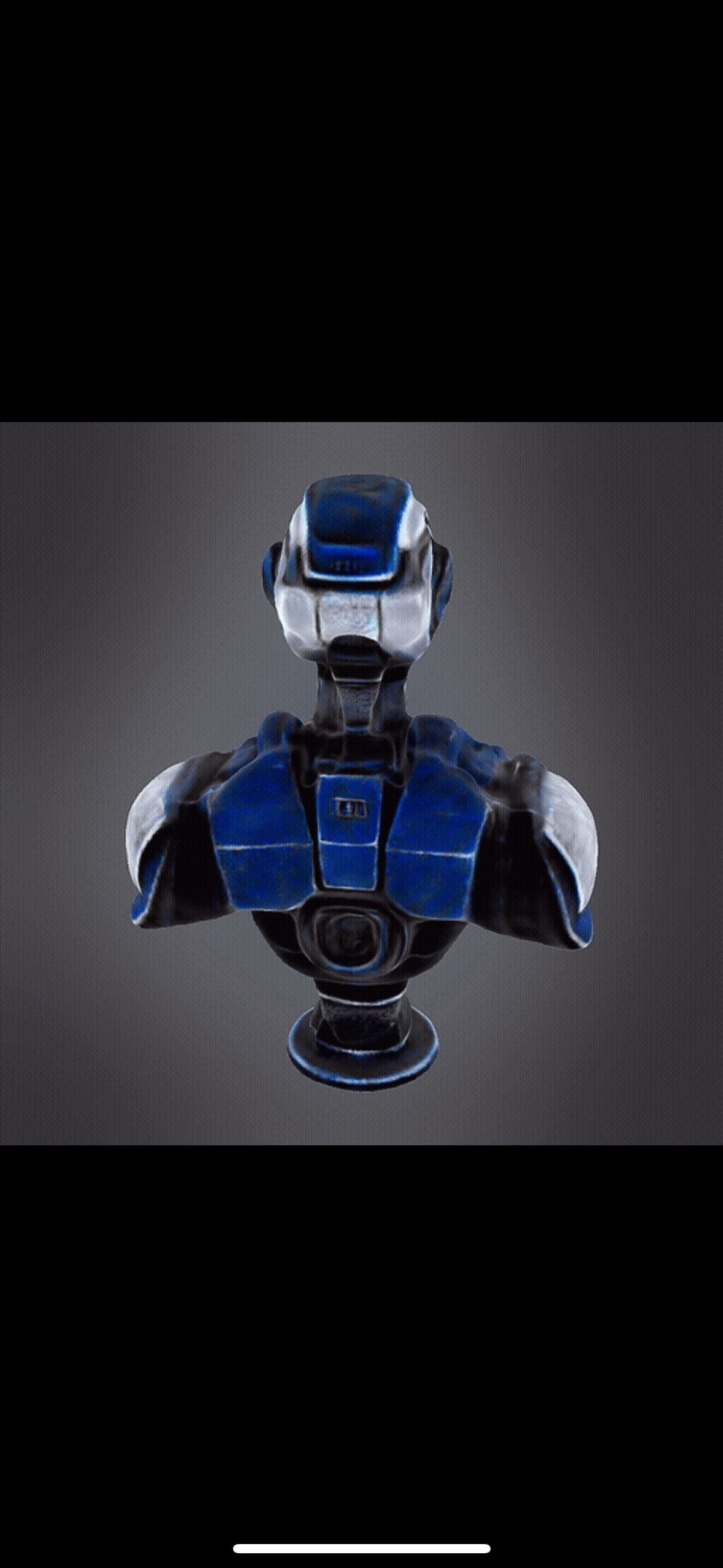 Robot bust 3D print model_1