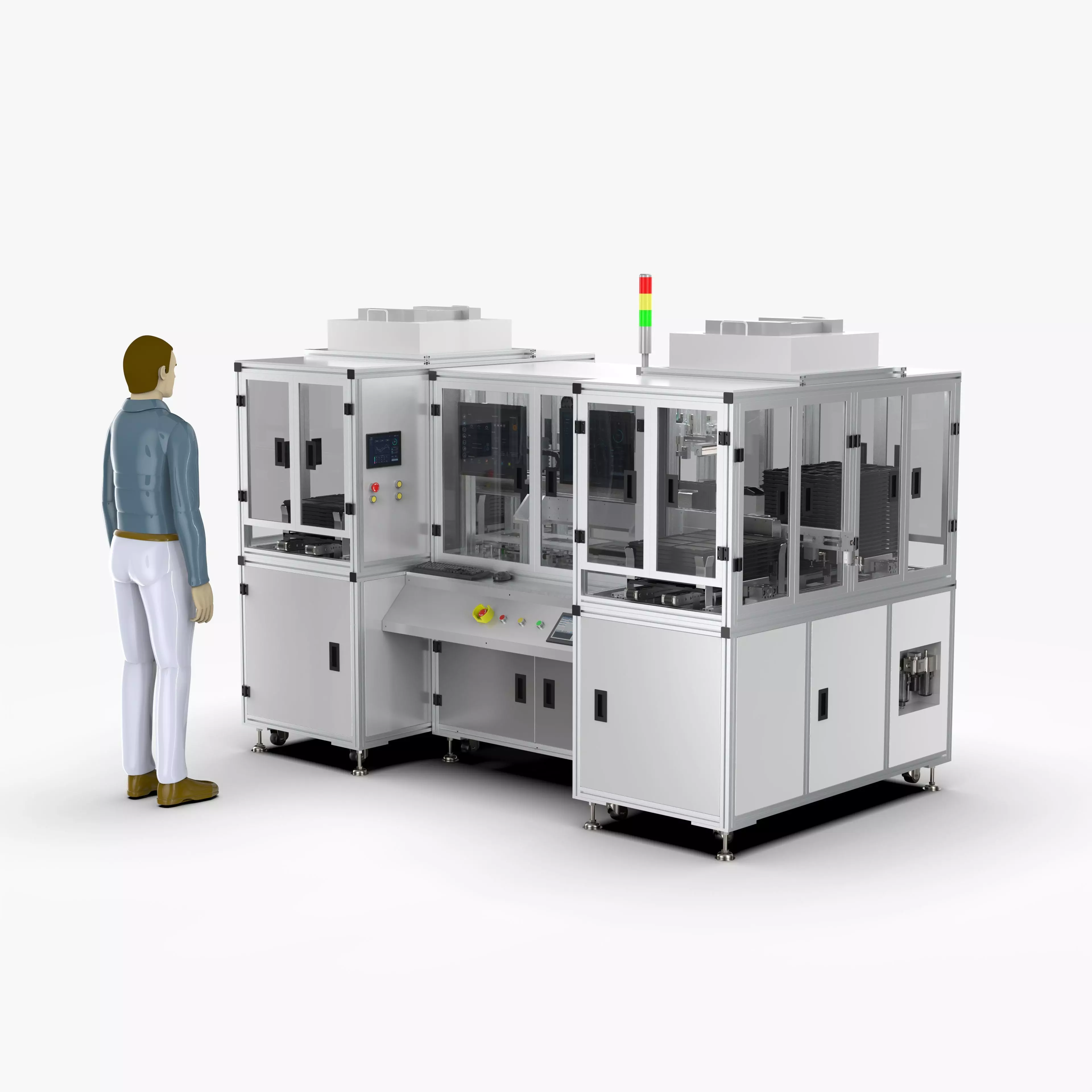 Automatic Storage Tray Sorter for Glass White Chip Detection 3D model