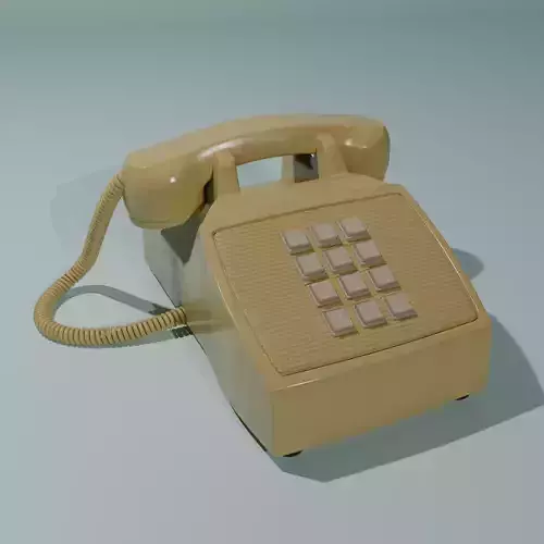 Retro Yellow Phone With Curly Cord