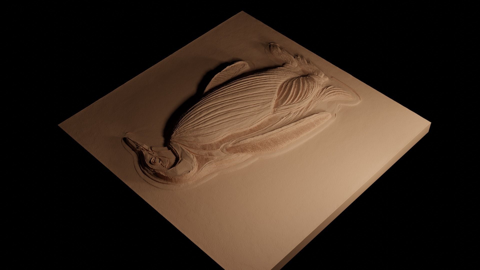 Penguin CNC 3d Print High Relief Sand Casting 3D print model_4