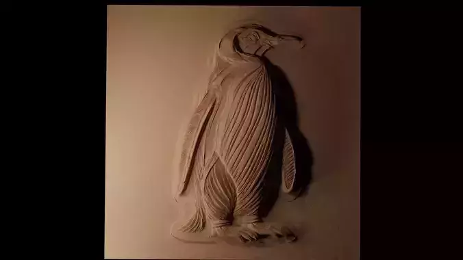 Penguin CNC 3d Print High Relief Sand Casting