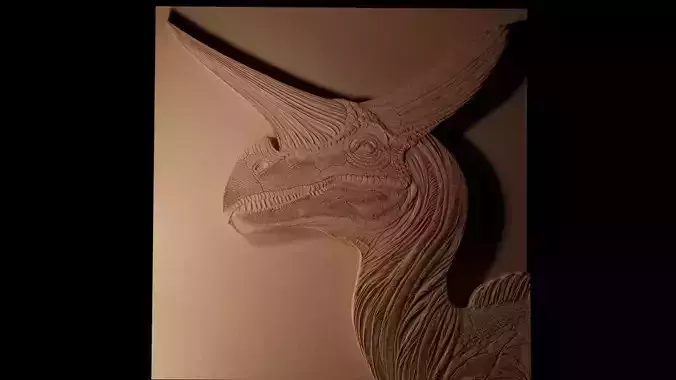 Parasaurolophus CNC 3d Print High Relief Sand Casting 3D print model