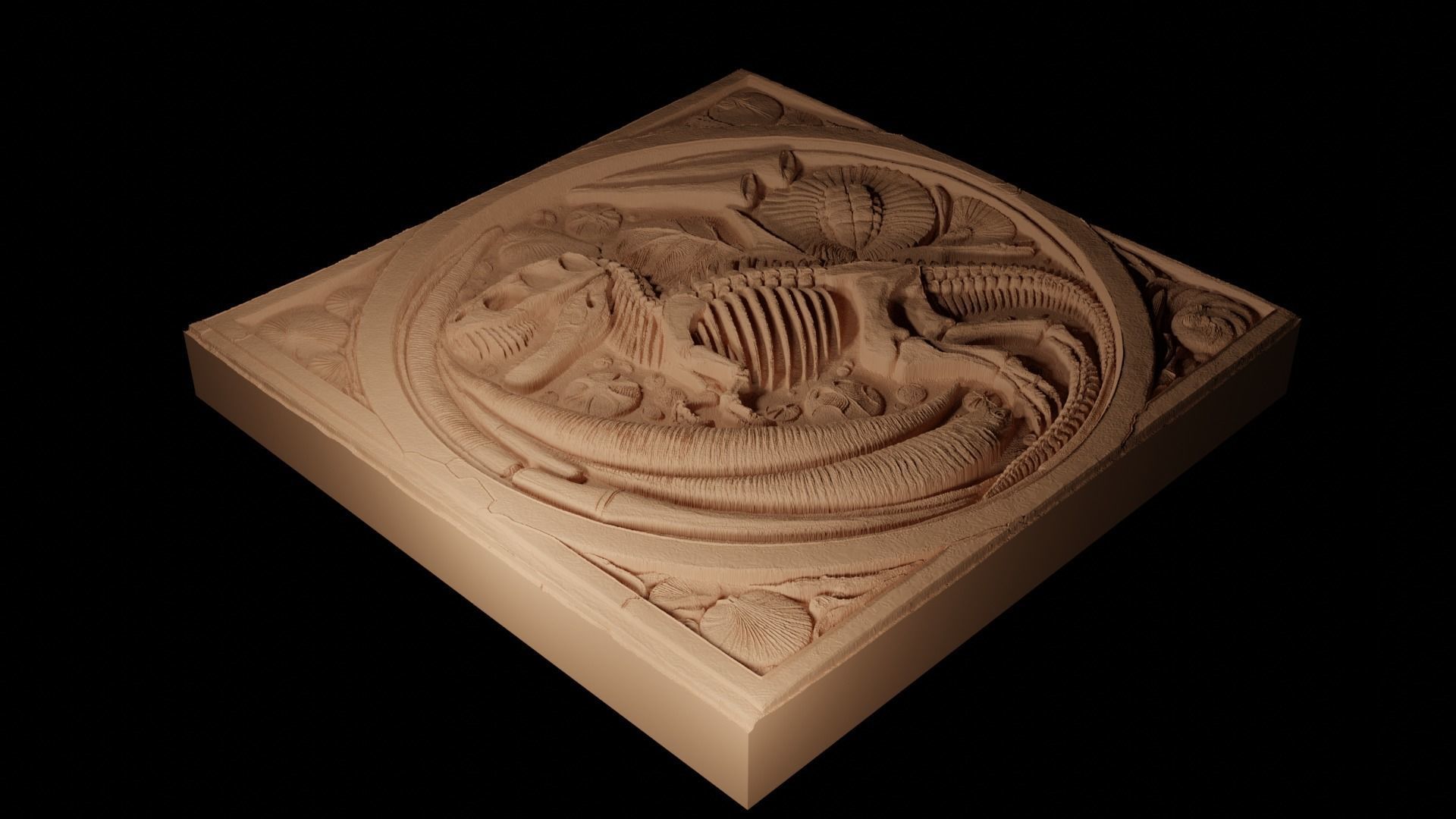 Paleontology CNC 3d Print High Relief Sand Casting 3D print model_2