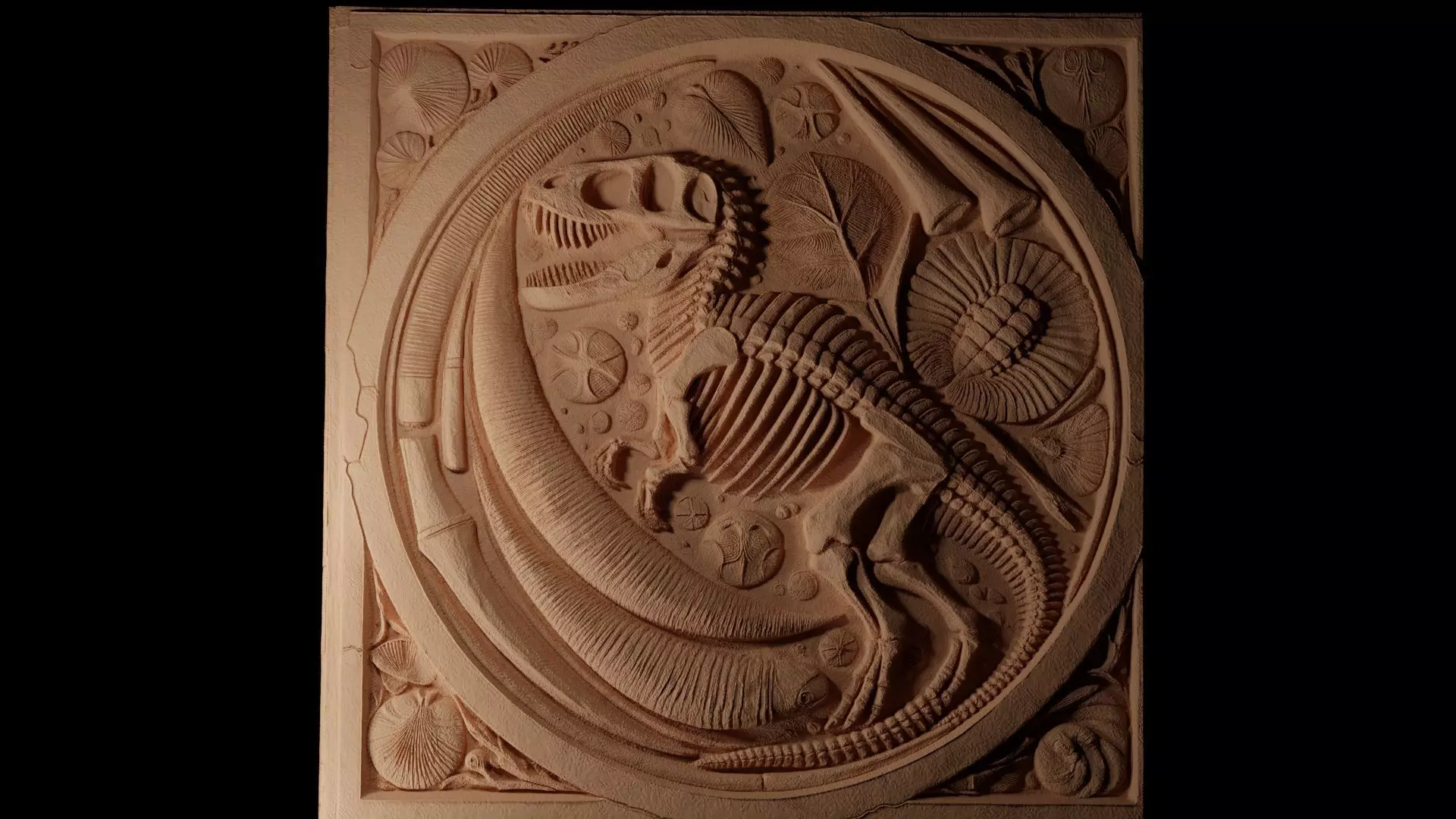Paleontology CNC 3d Print High Relief Sand Casting 3D print model_0