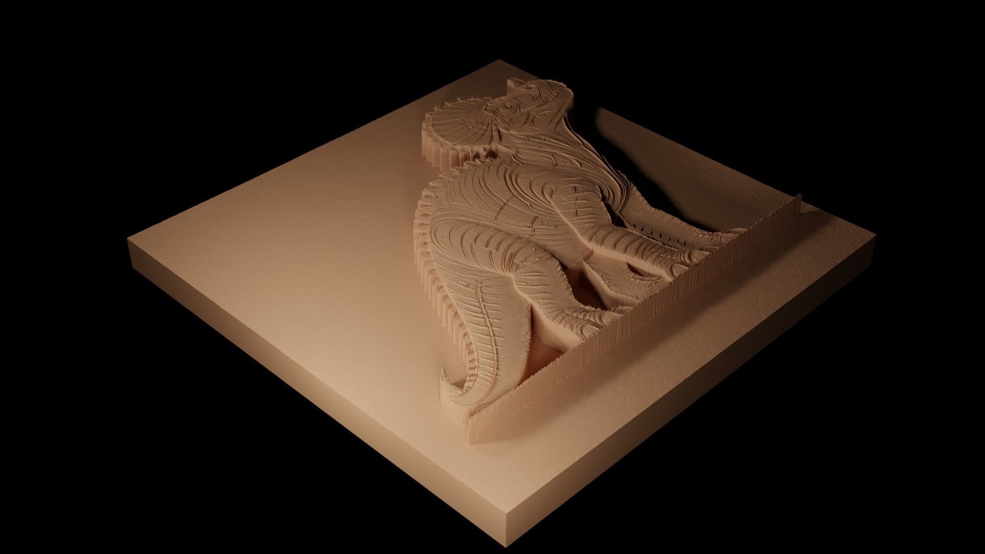 Pachycephalosaurus CNC 3d Print High Relief Sand Casting 3D print model_2