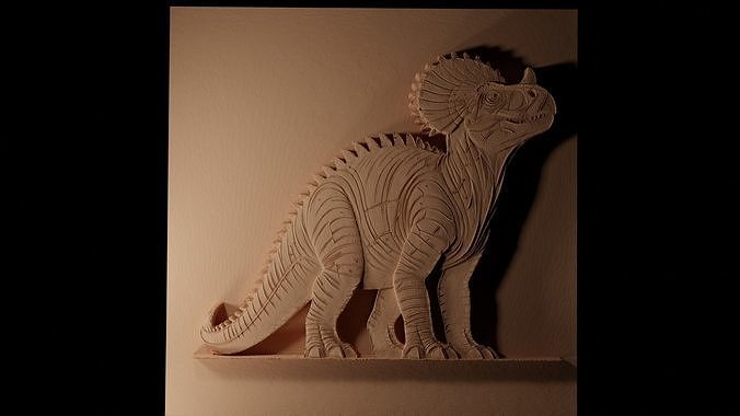 Pachycephalosaurus CNC 3d Print High Relief Sand Casting 3D print model