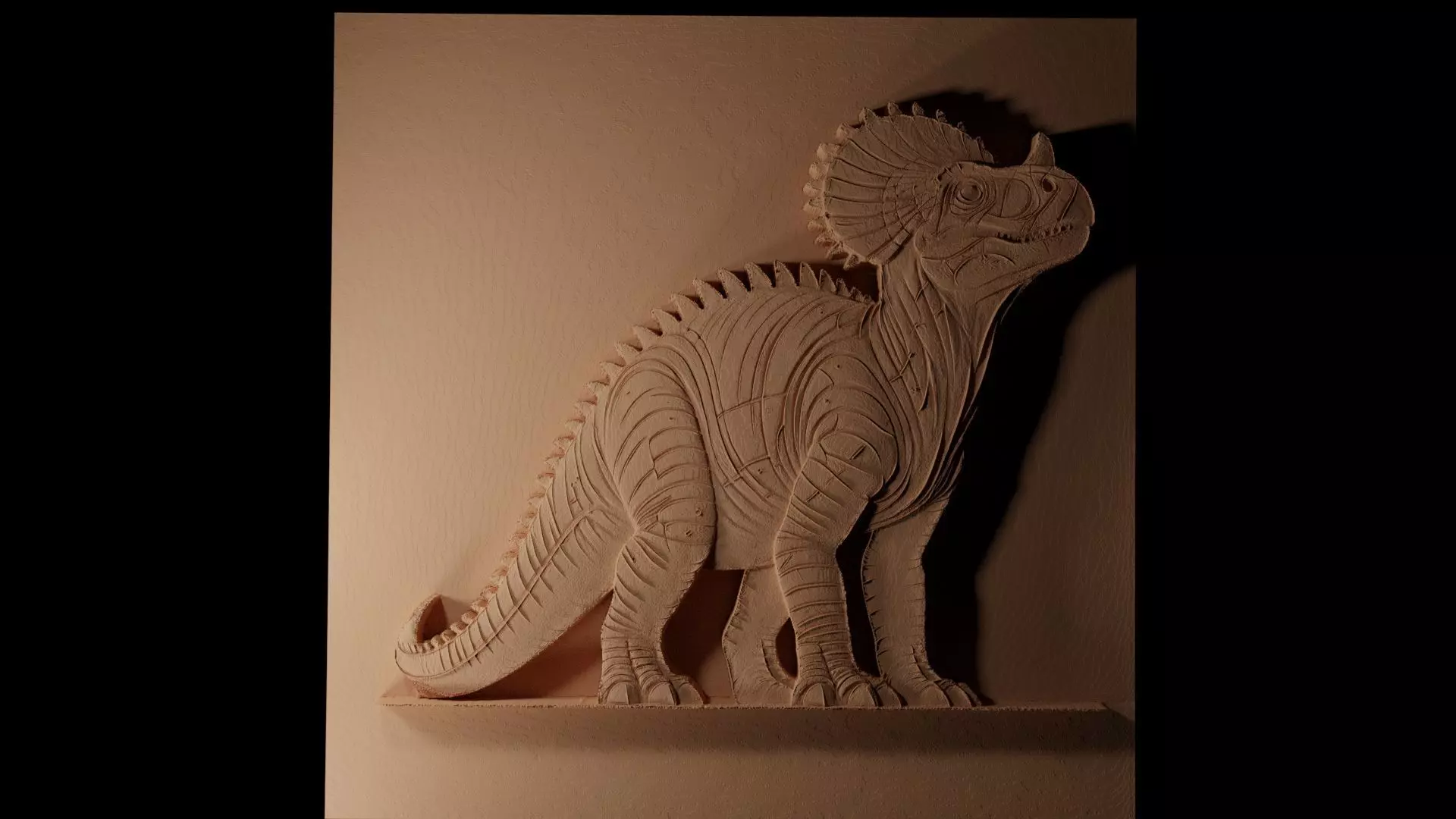 Pachycephalosaurus CNC 3d Print High Relief Sand Casting 3D print model_0