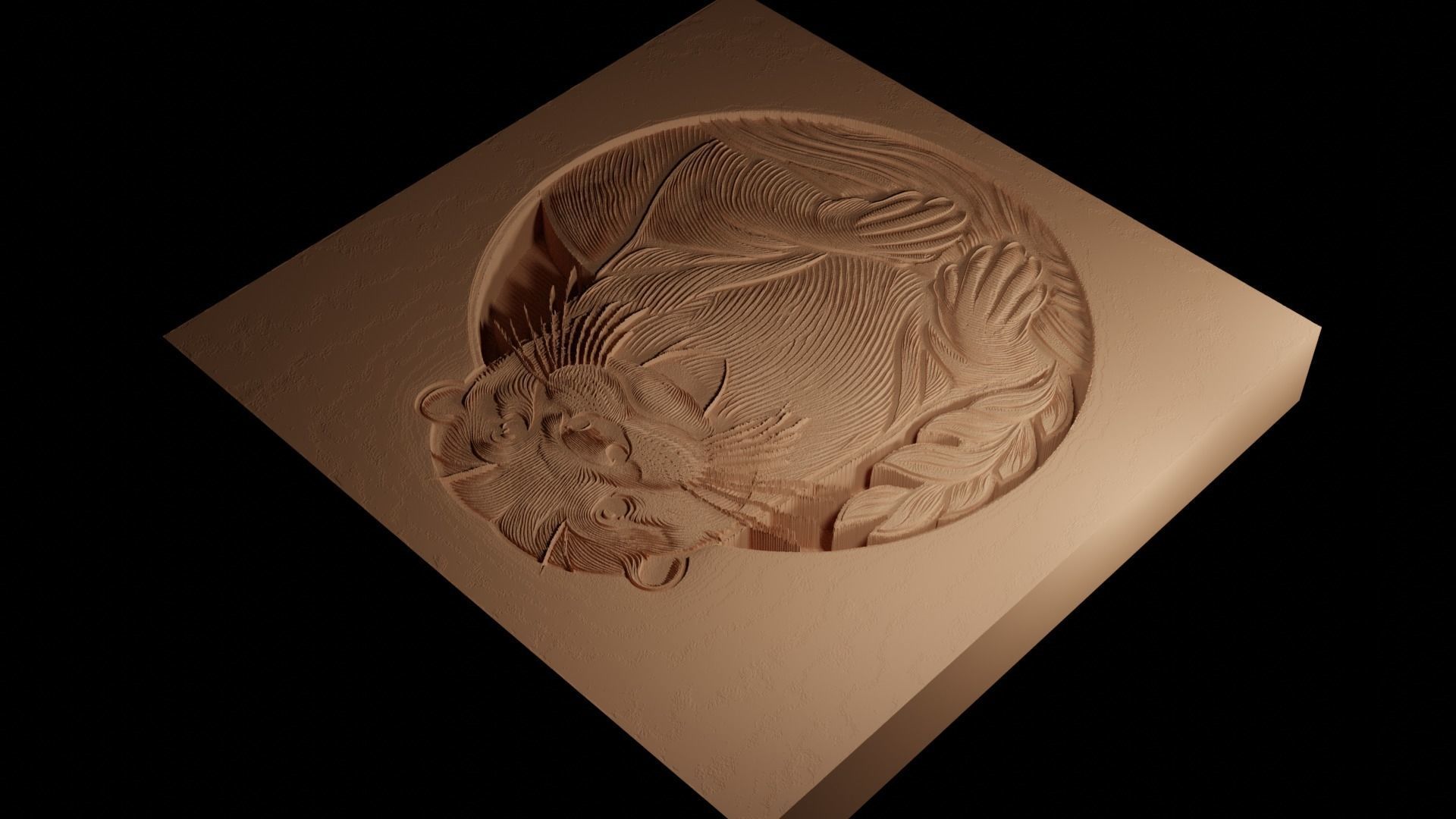 Otter CNC 3d Print High Relief Sand Casting 3D print model_4