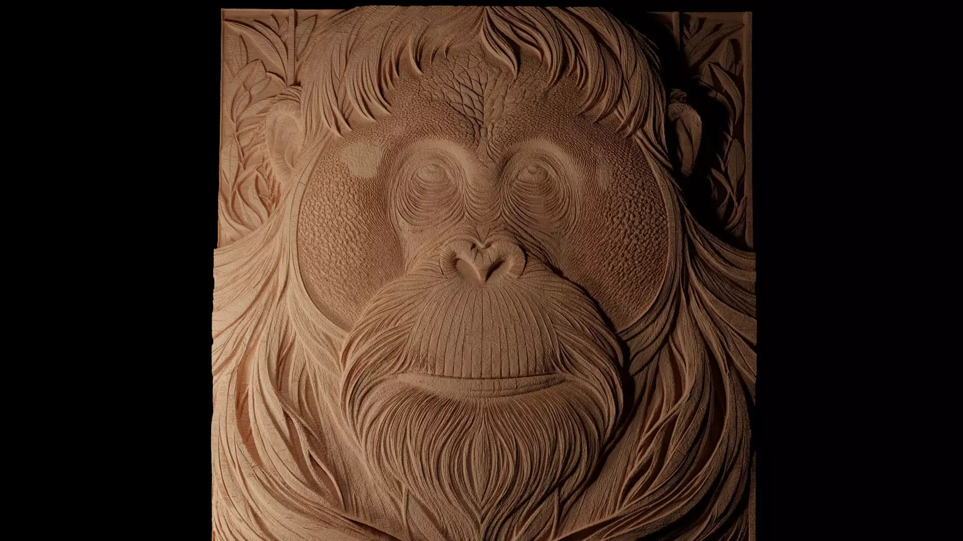 Orangutan CNC 3d Print High Relief Sand Casting 3D print model_0
