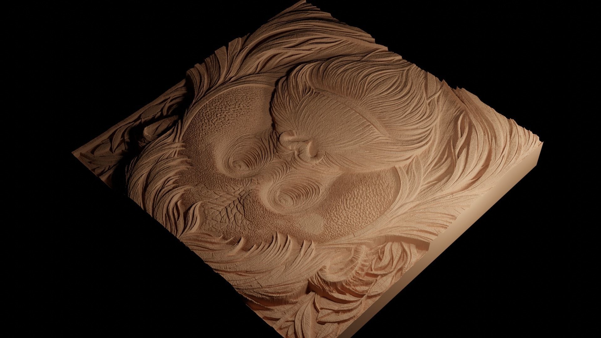 Orangutan CNC 3d Print High Relief Sand Casting 3D print model_4