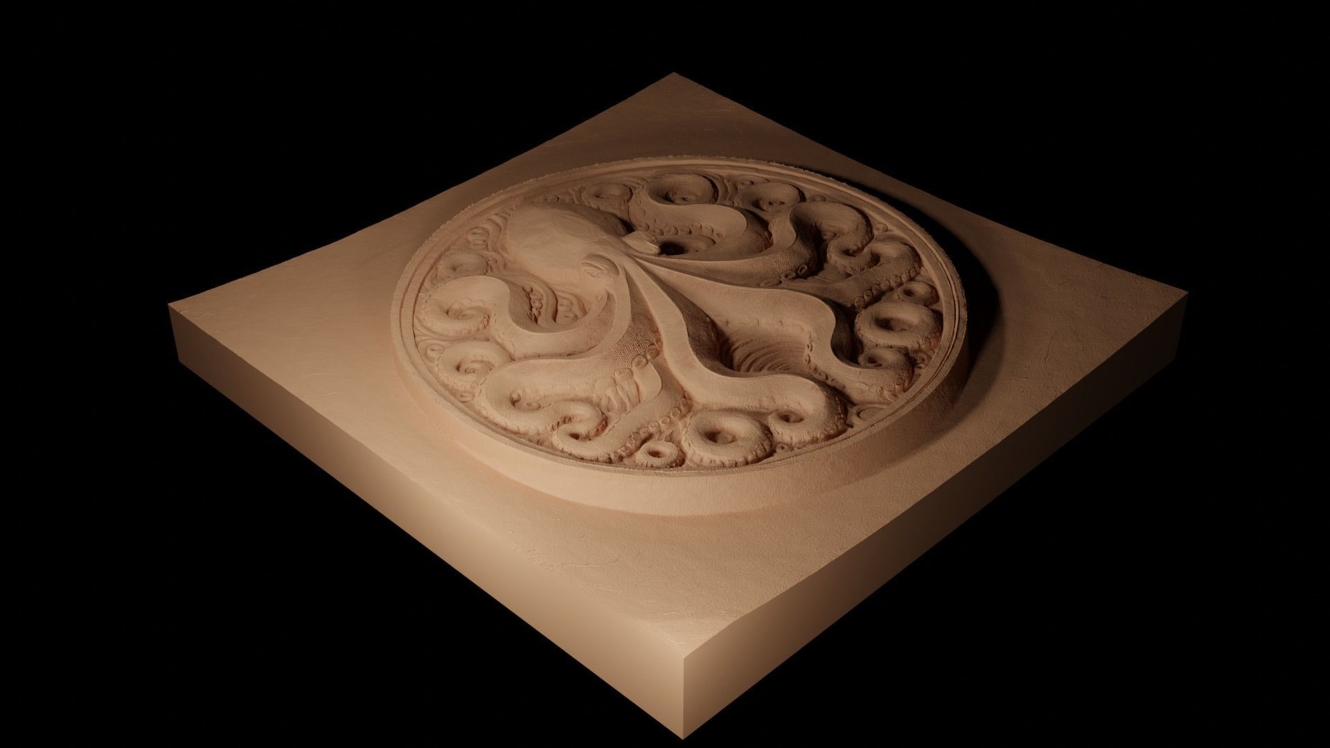 Octopus CNC 3d Print High Relief Sand Casting 3D print model_2