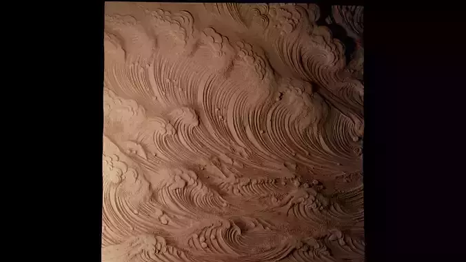 Ocean CNC 3d Print High Relief Sand Casting 3D print model