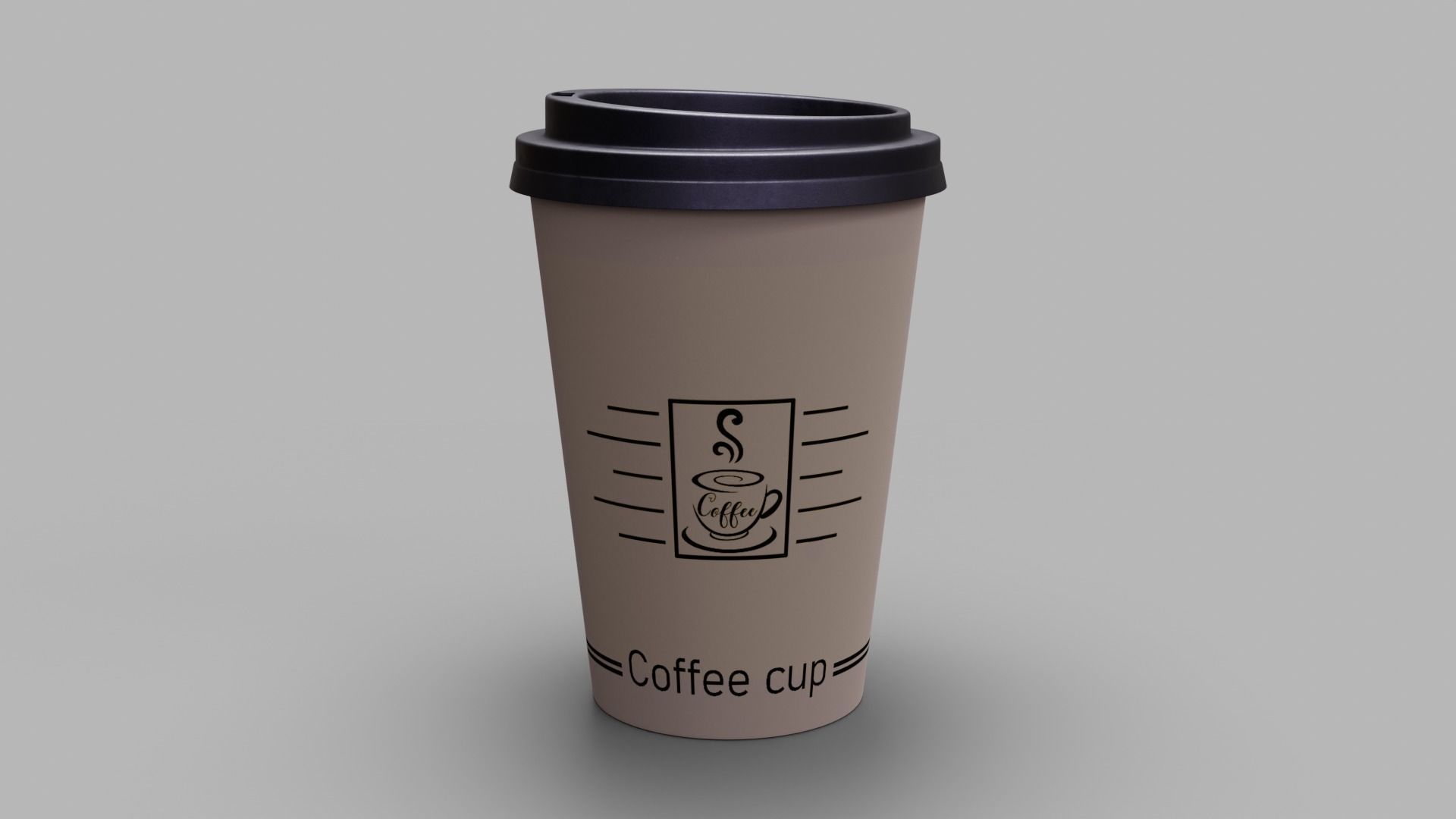 Coffee Cup Low-poly 3D model_2