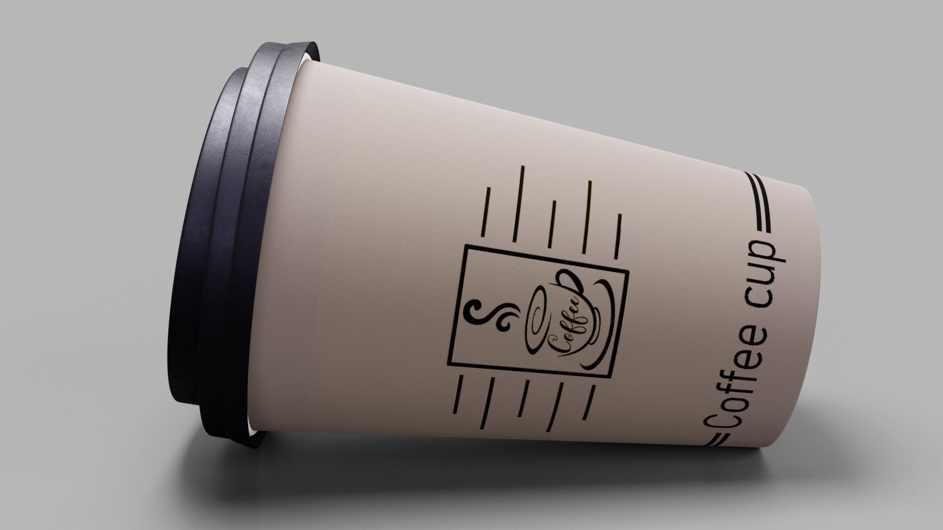 Coffee Cup Low-poly 3D model_4