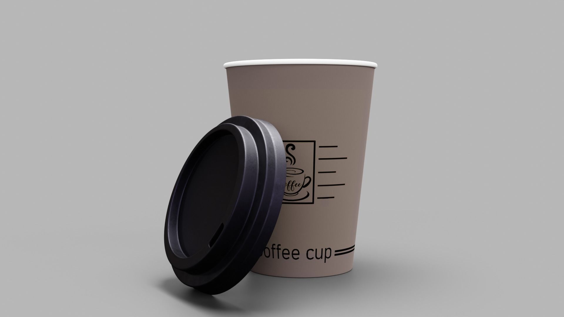 Coffee Cup Low-poly 3D model_1
