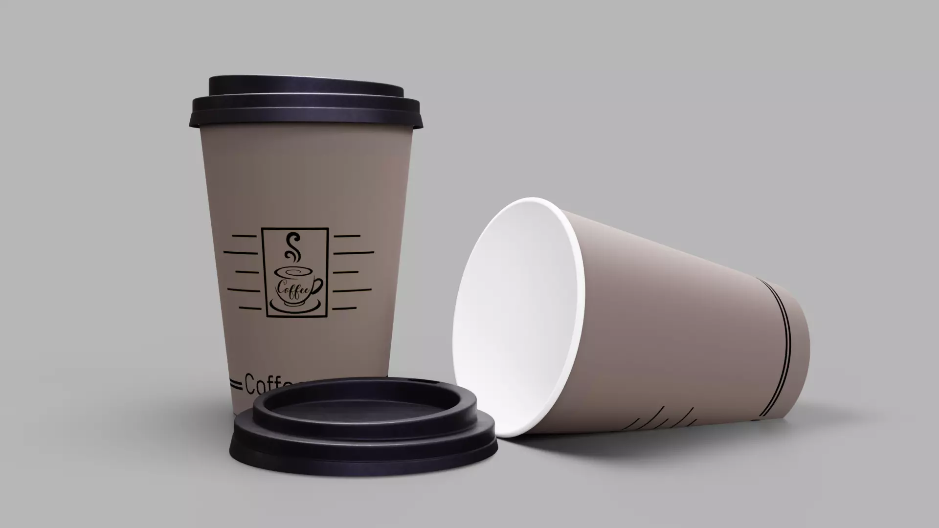 Coffee Cup Low-poly 3D model_0