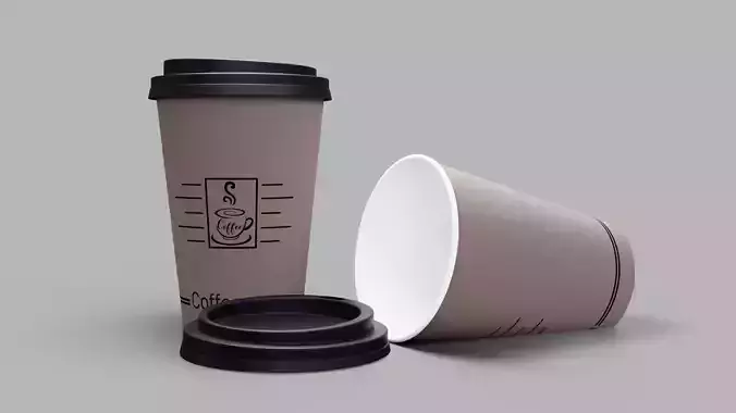Coffee Cup Low-poly 3D model