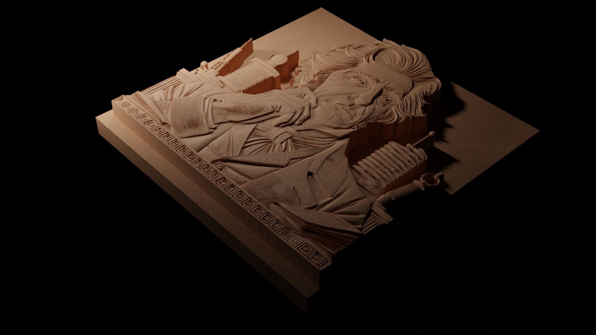 Nikola Tesla CNC 3d Print High Relief Sand Casting 3D print model_1