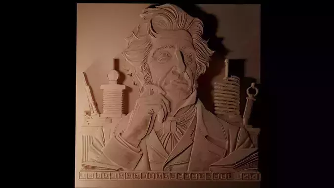 Nikola Tesla CNC 3d Print High Relief Sand Casting