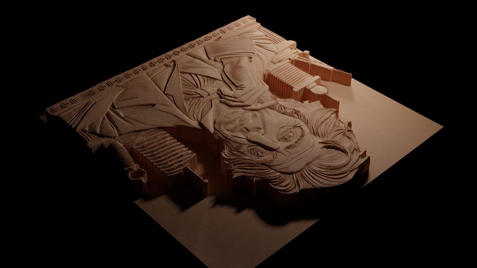 Nikola Tesla CNC 3d Print High Relief Sand Casting 3D print model_3