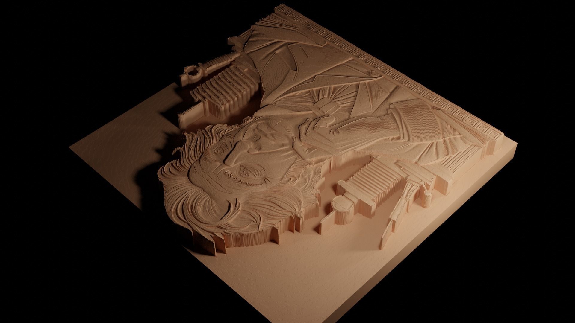 Nikola Tesla CNC 3d Print High Relief Sand Casting 3D print model_4