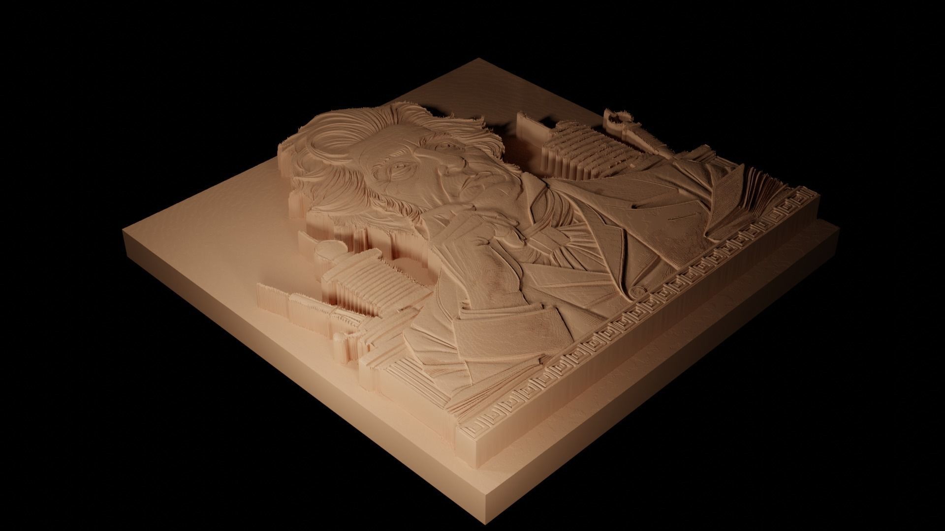 Nikola Tesla CNC 3d Print High Relief Sand Casting 3D print model_2