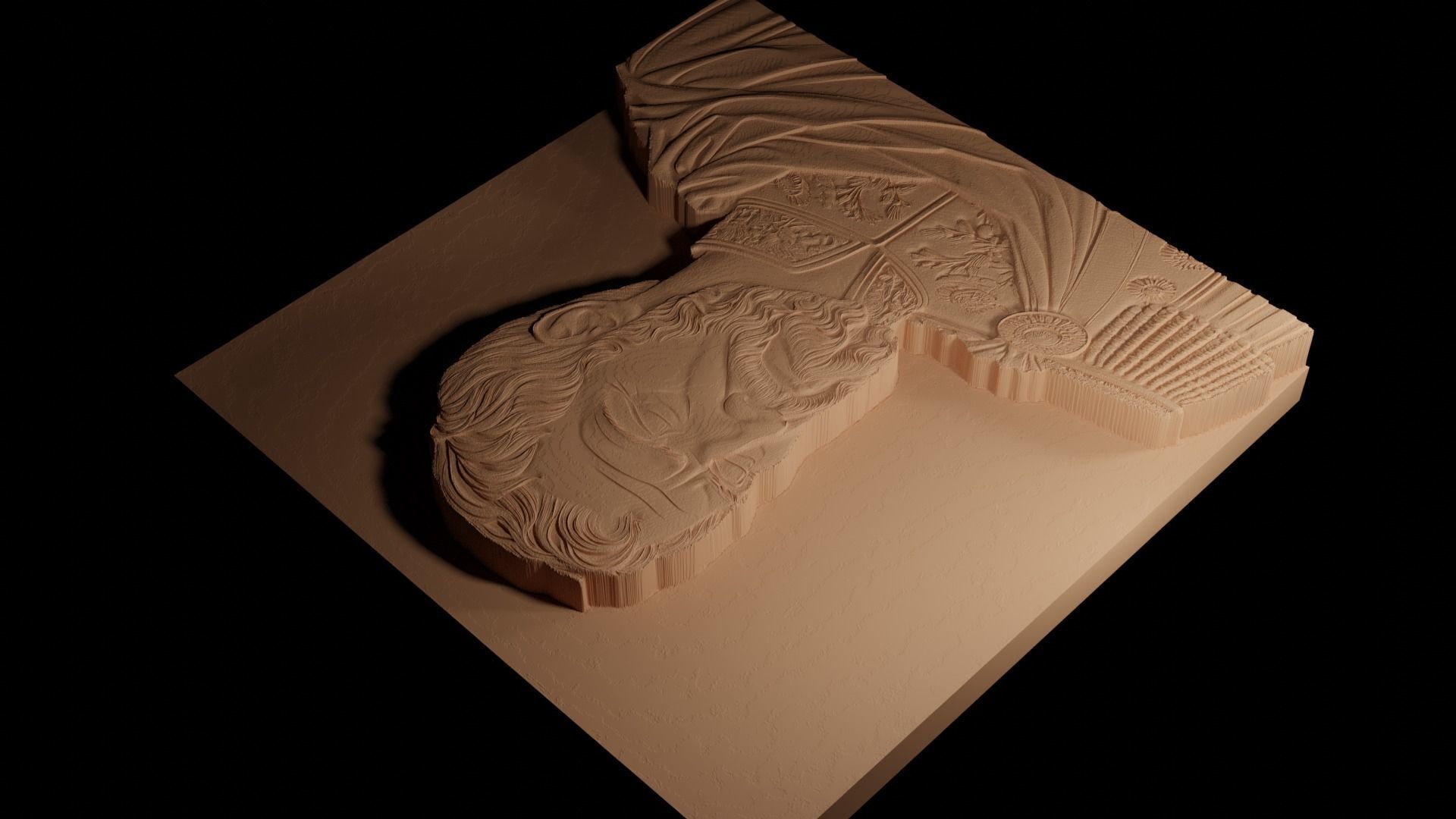 Napoleon Bonaparte CNC 3d Print High Relief Sand Casting 3D print model_4