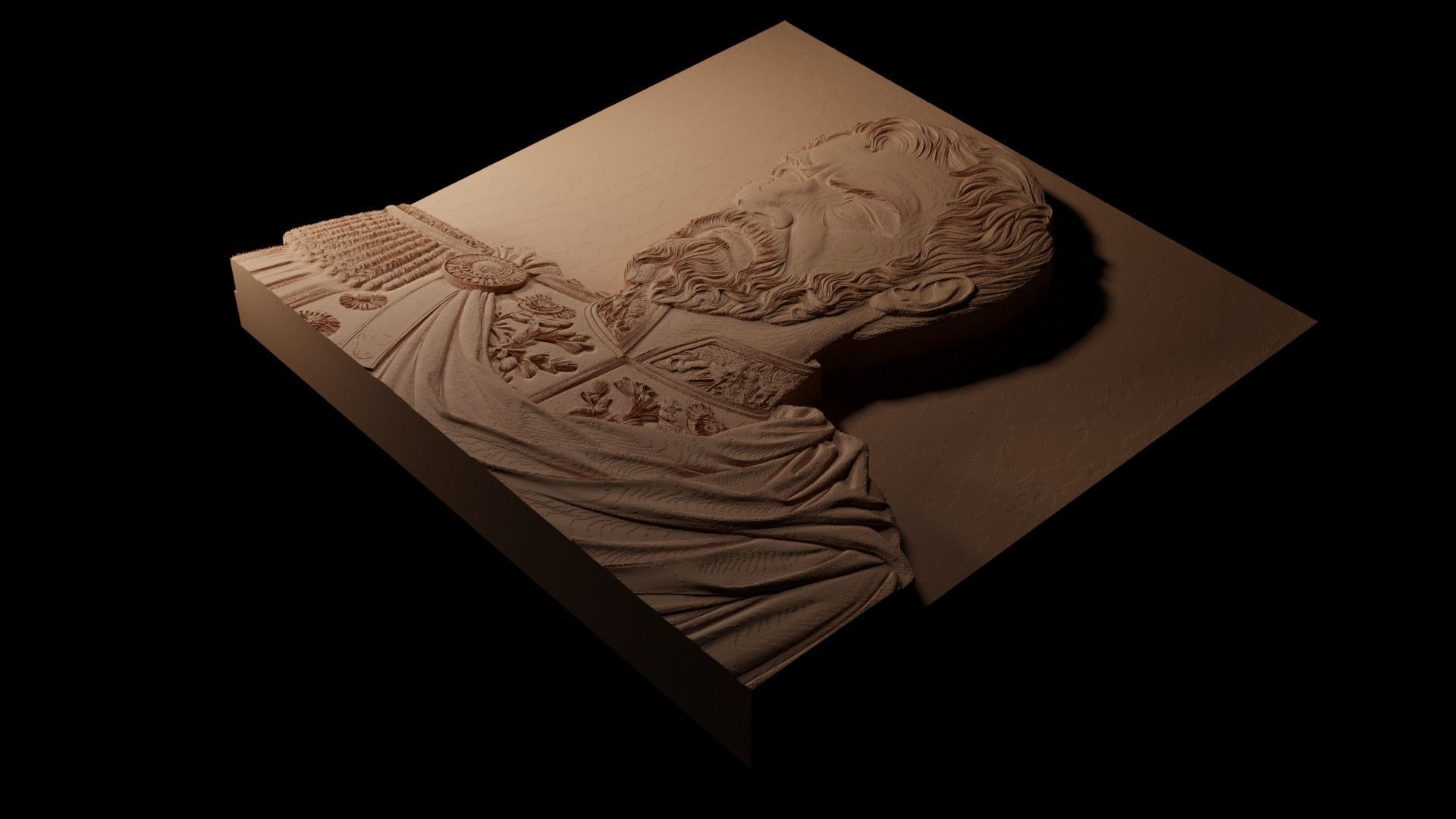 Napoleon Bonaparte CNC 3d Print High Relief Sand Casting 3D print model_1