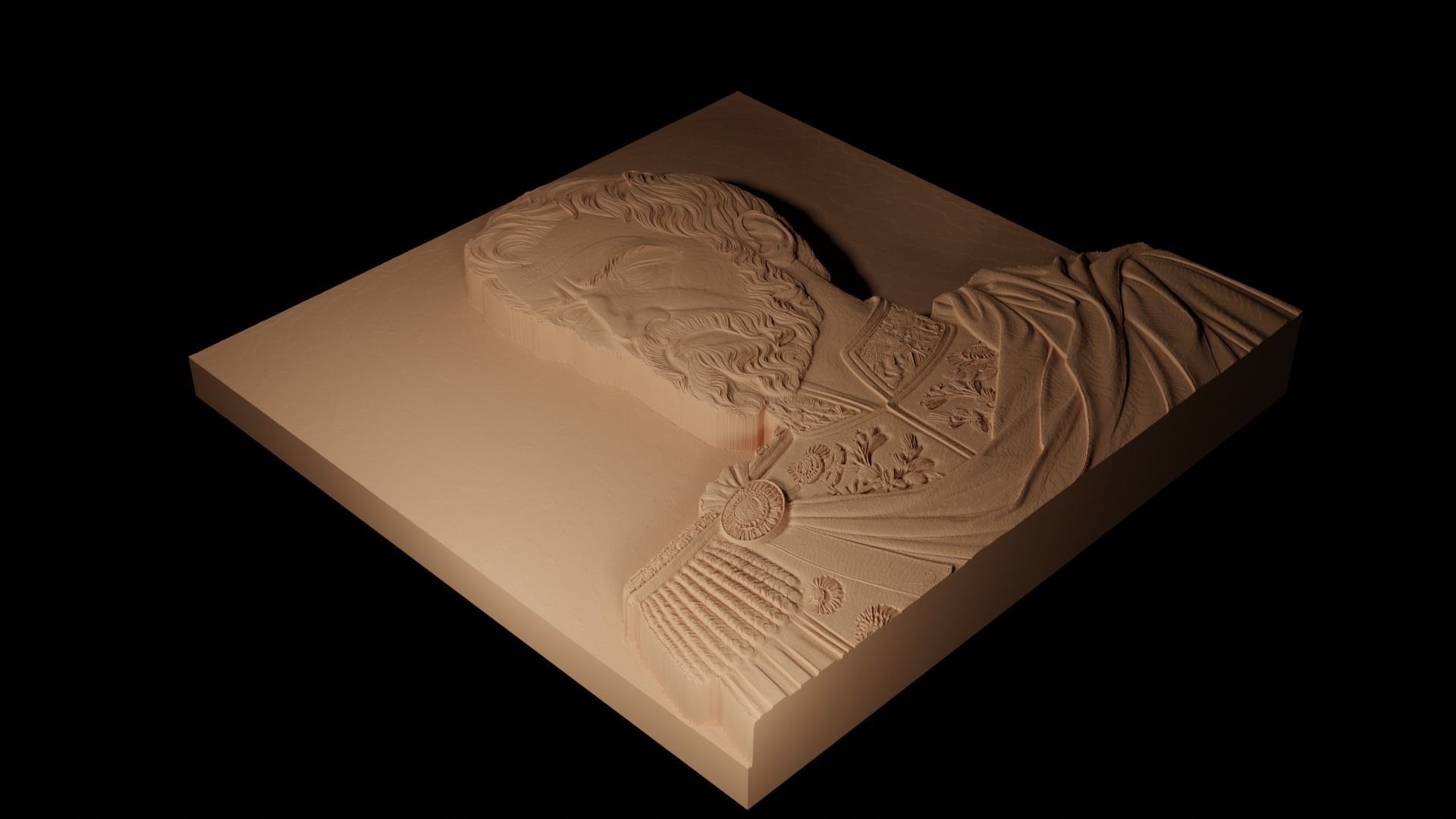 Napoleon Bonaparte CNC 3d Print High Relief Sand Casting 3D print model_2