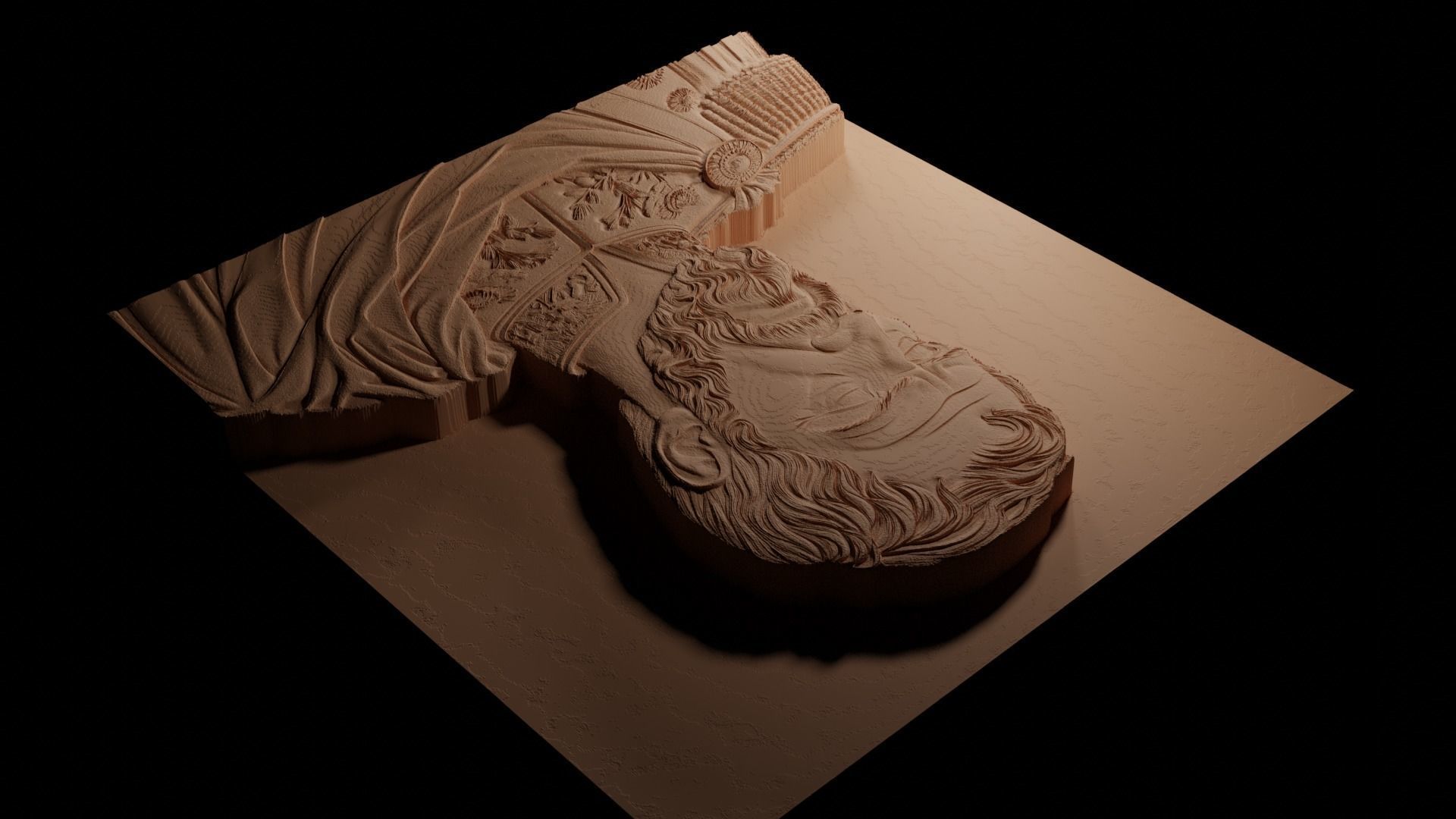 Napoleon Bonaparte CNC 3d Print High Relief Sand Casting 3D print model_3