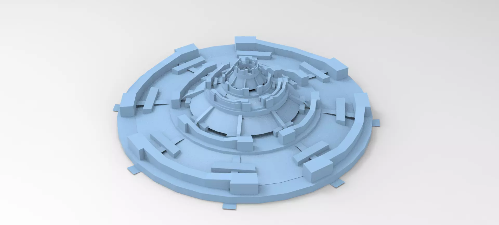 Sci fi sphere garden path Low-poly 3D model_0