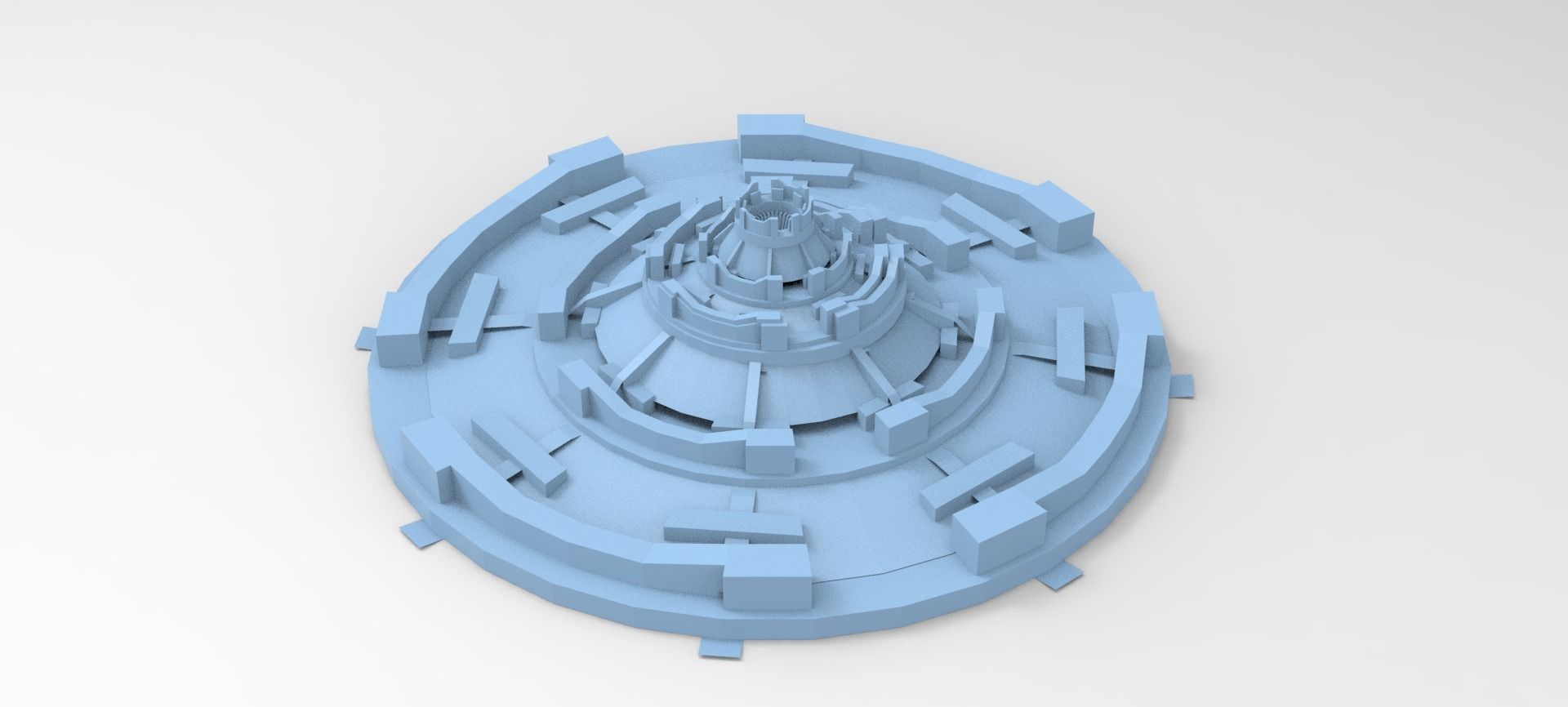 Sci fi sphere garden path Low-poly 3D model_1