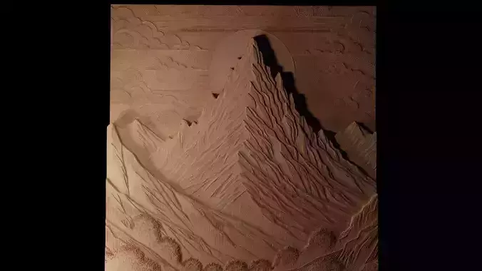 Mountain CNC 3d Print High Relief Sand Casting 3D print model