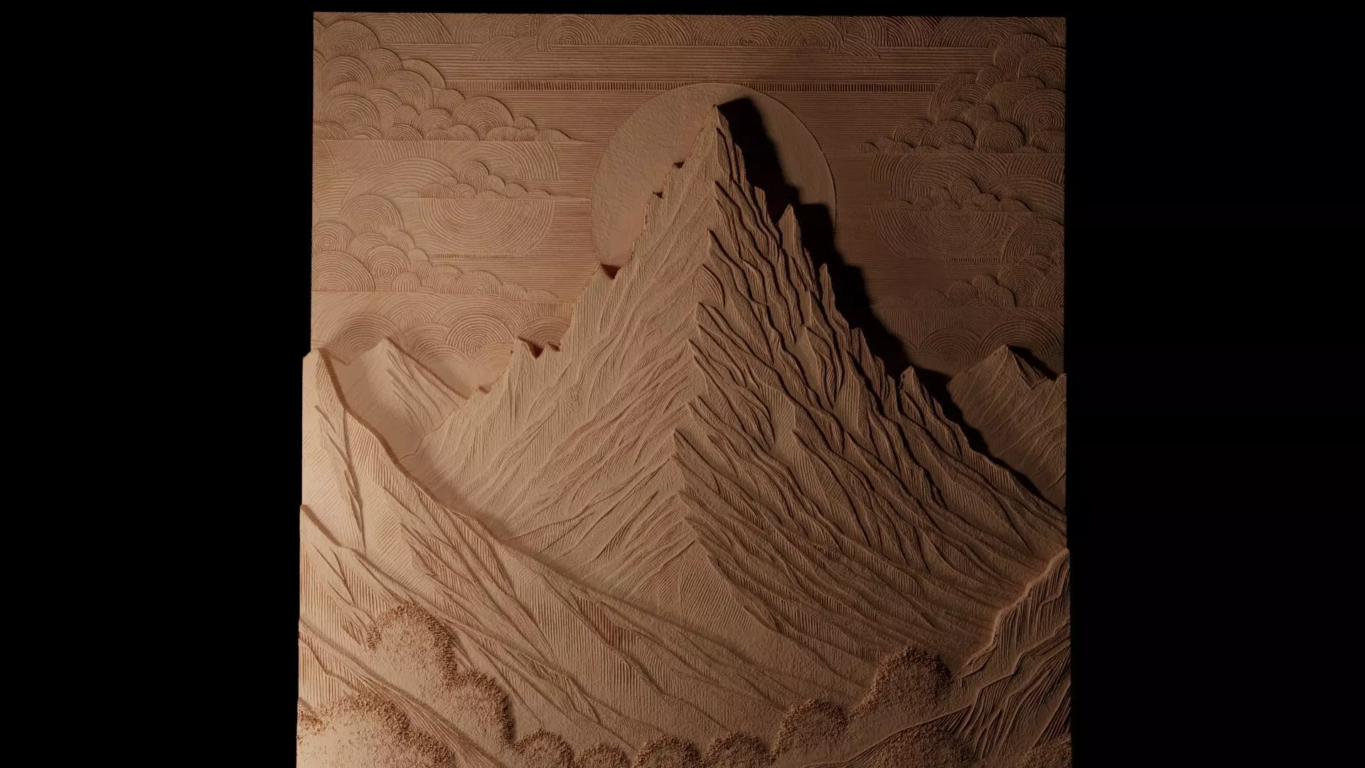 Mountain CNC 3d Print High Relief Sand Casting 3D print model_0
