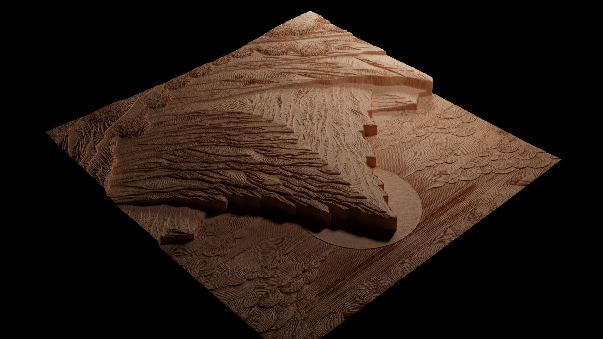 Mountain CNC 3d Print High Relief Sand Casting 3D print model_3
