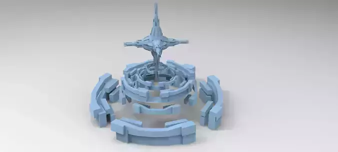 Sci fi sphere jumping platforms  Low-poly 3D model