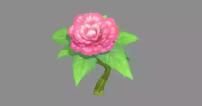 A peony flower plant - Cartoon roses