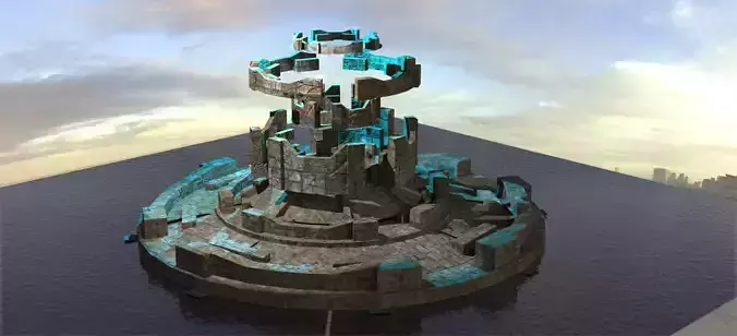 Arch Royal Sci fi sphere maze portal Low-poly 3D model