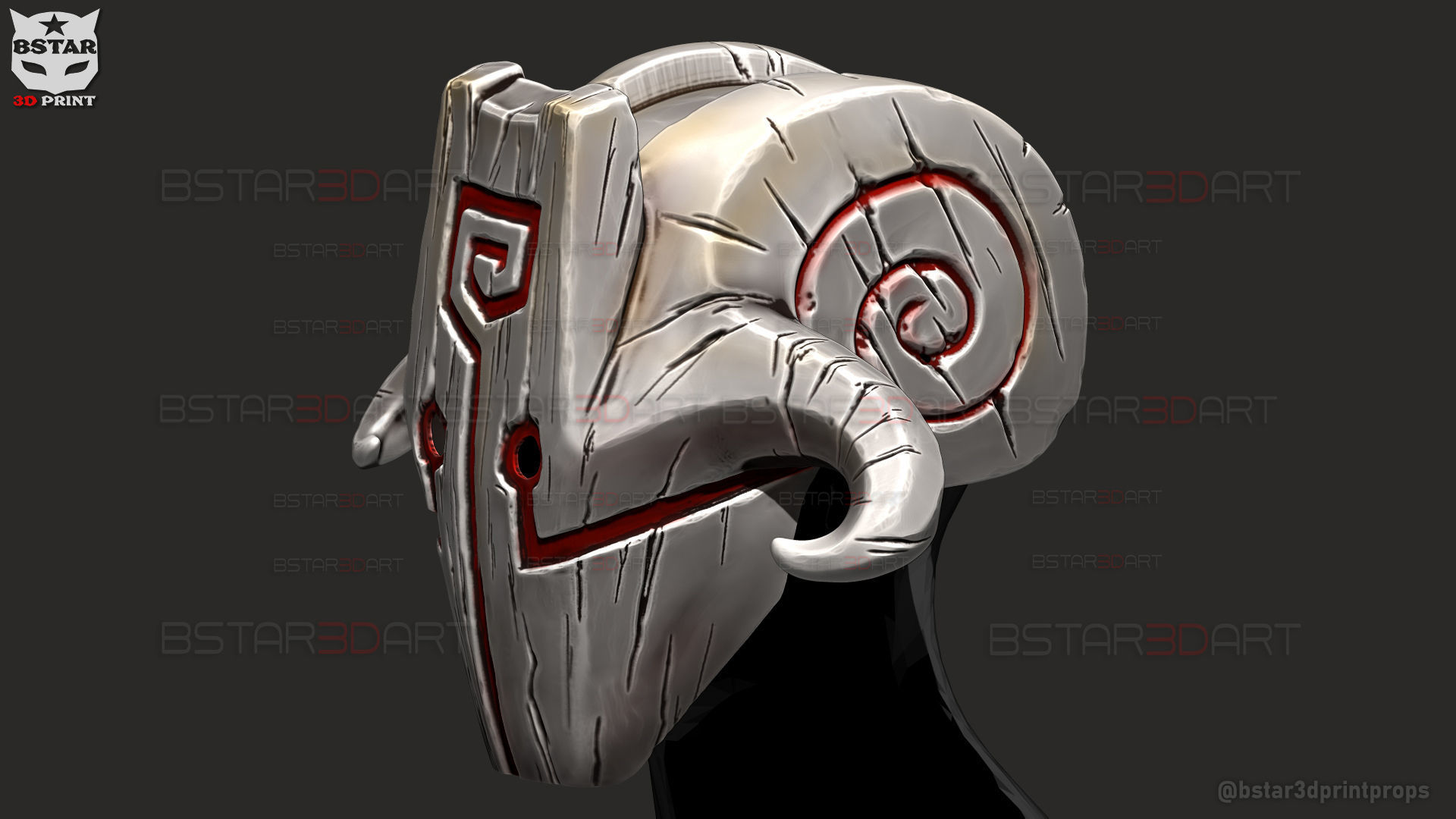 Juggernaut Dota Mask - Halloween Cosplay 3D print model_10