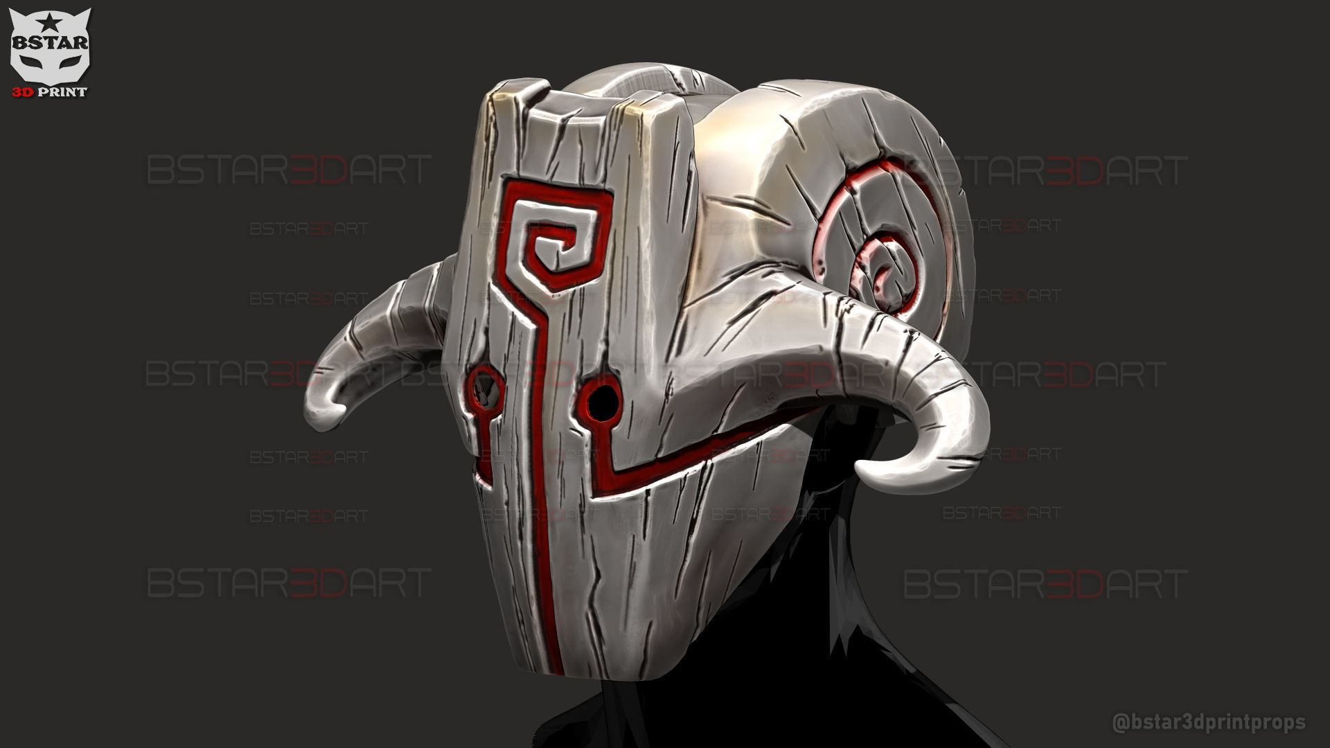 Juggernaut Dota Mask - Halloween Cosplay 3D print model_9