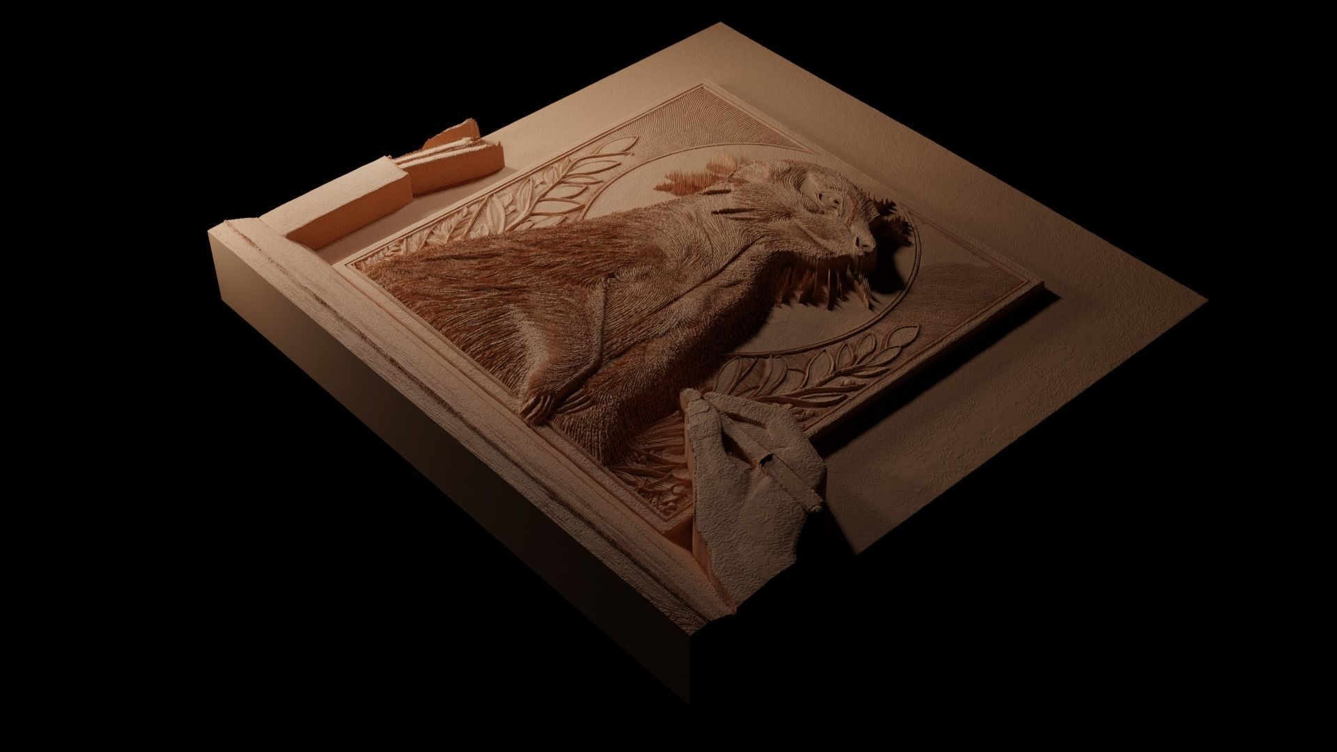 Meerkat CNC 3d Print High Relief Sand Casting 3D print model_1