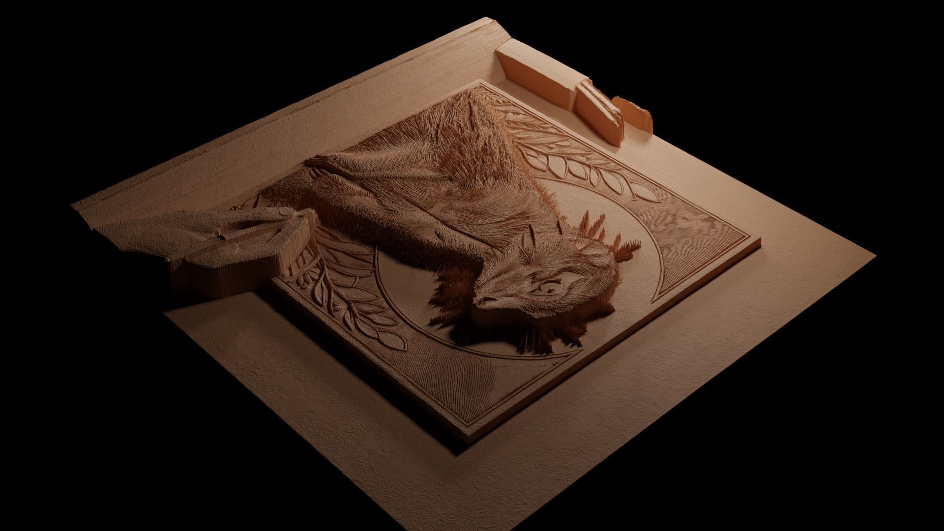 Meerkat CNC 3d Print High Relief Sand Casting 3D print model_3