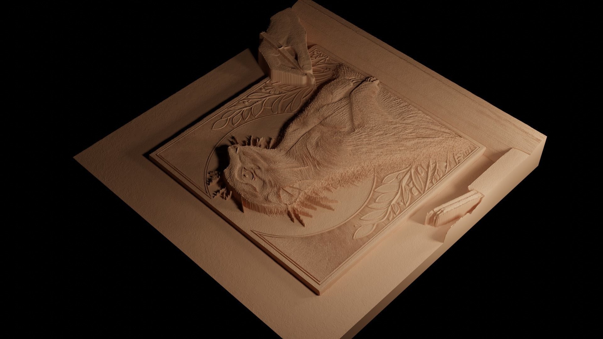 Meerkat CNC 3d Print High Relief Sand Casting 3D print model_4