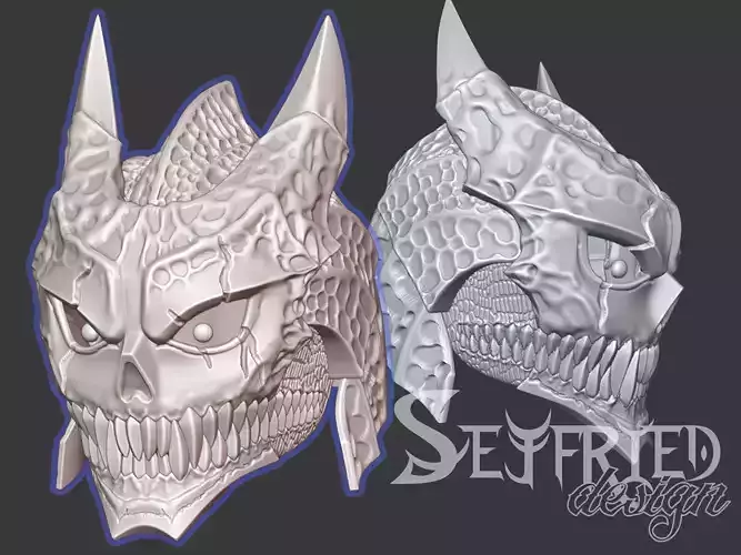 Kaiju No8 Number 8 fully wearable cosplay helmet printable