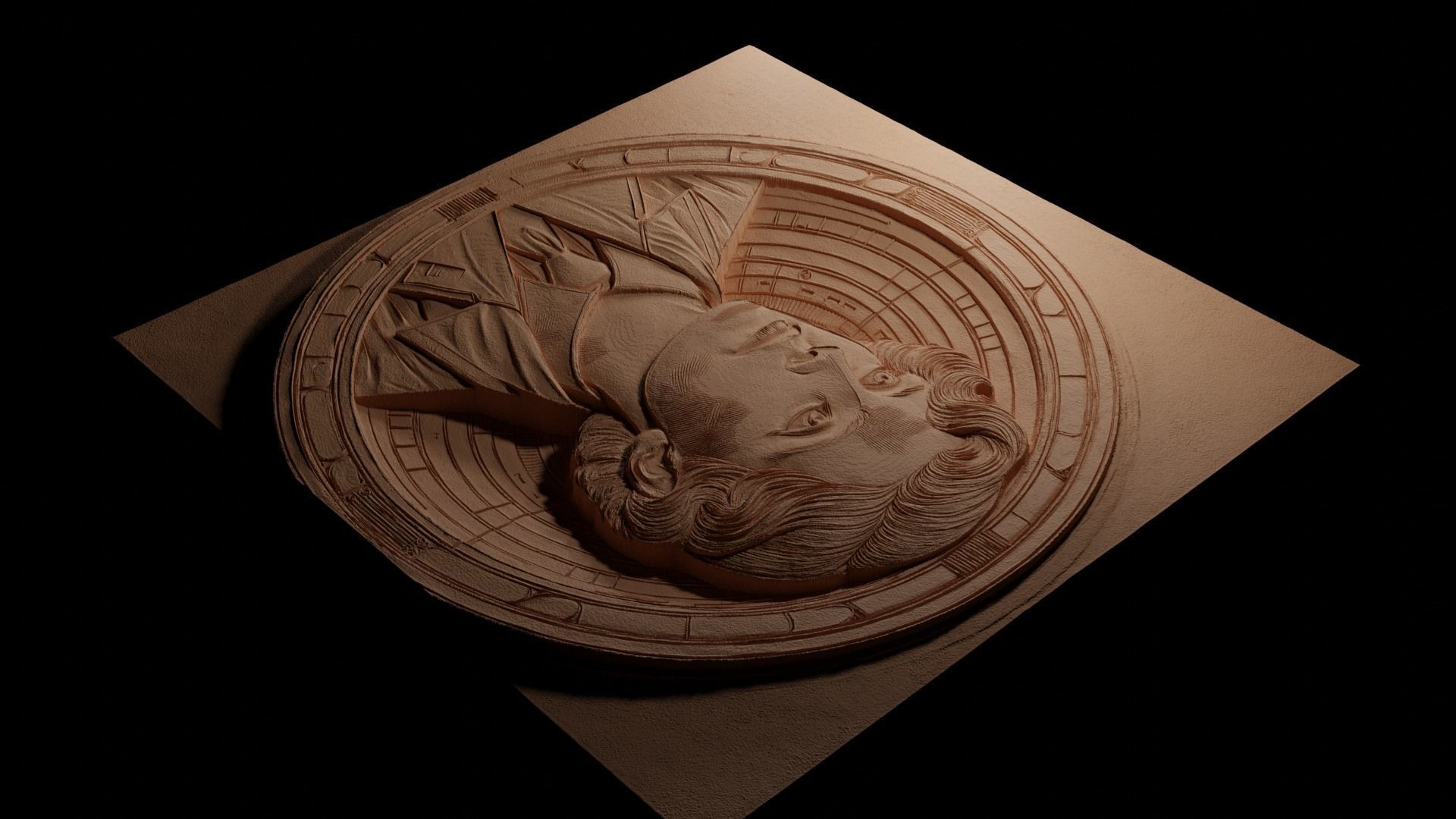 Marie Curie CNC 3d Print High Relief Sand Casting 3D print model_3