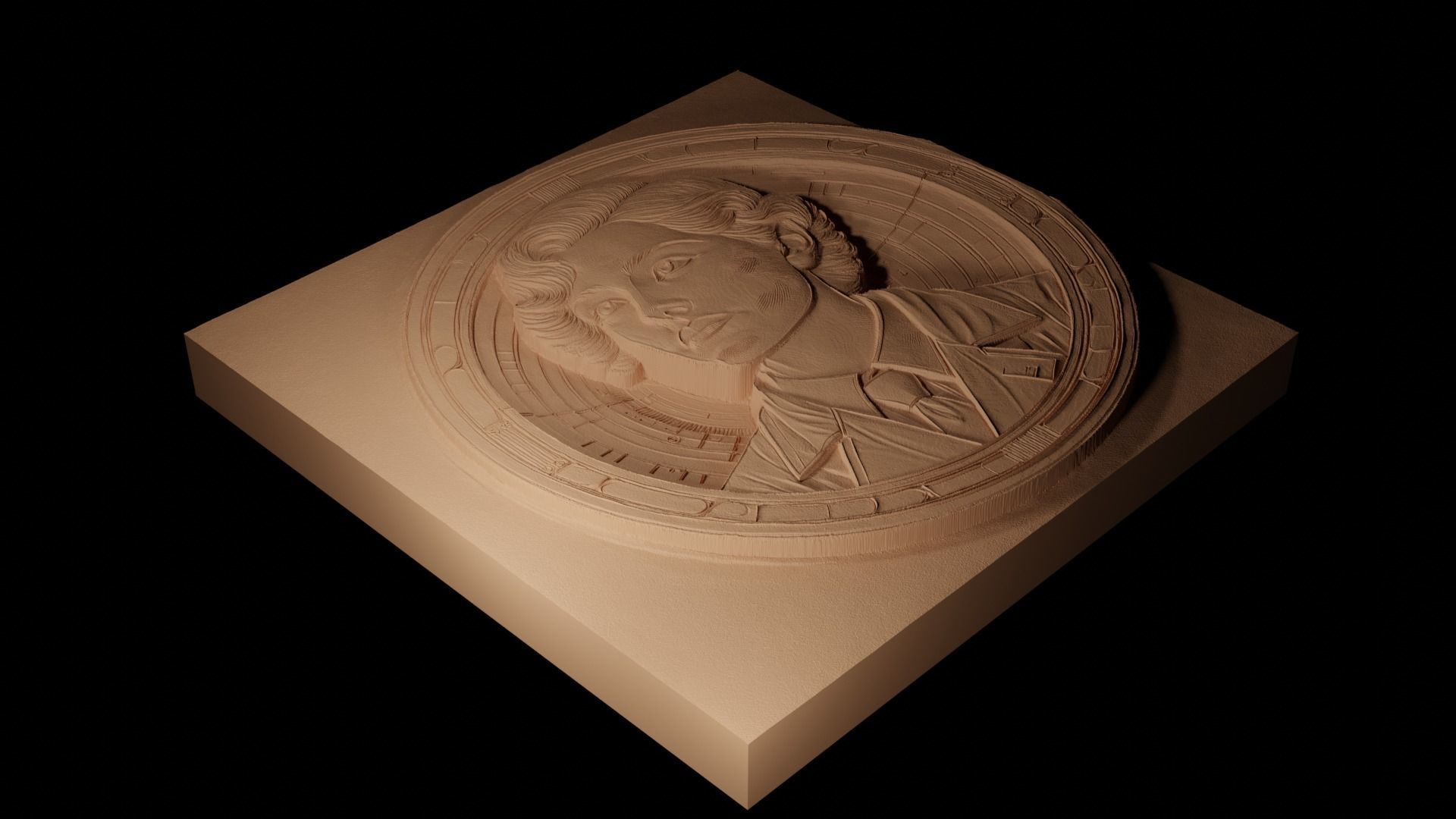 Marie Curie CNC 3d Print High Relief Sand Casting 3D print model_2