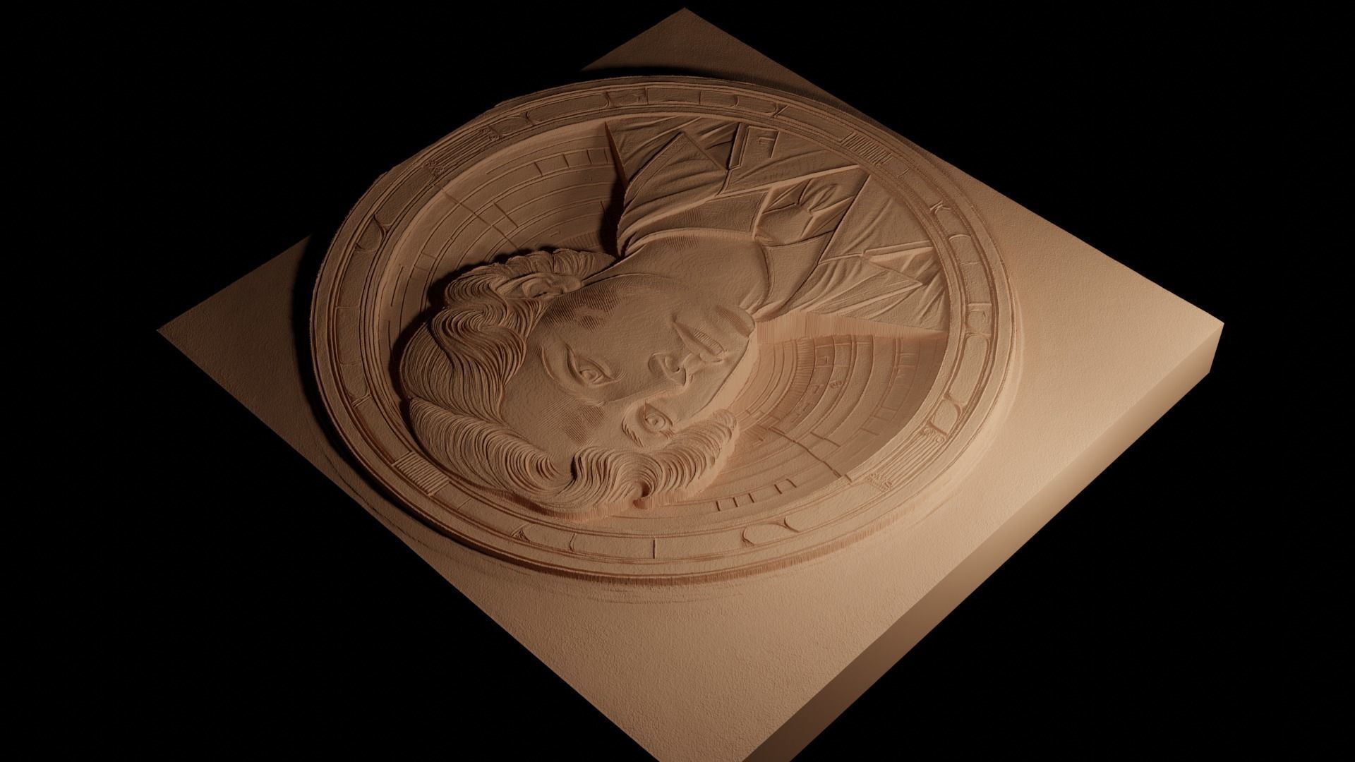 Marie Curie CNC 3d Print High Relief Sand Casting 3D print model_4