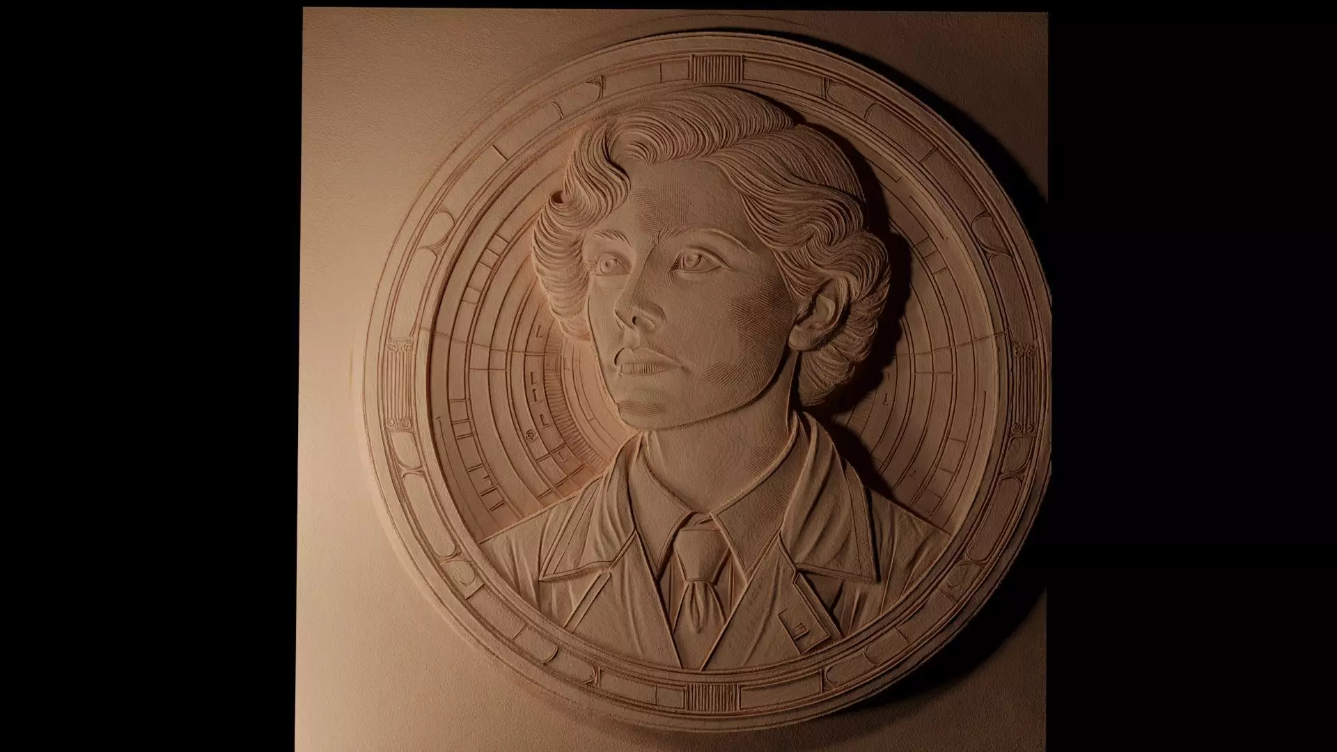 Marie Curie CNC 3d Print High Relief Sand Casting 3D print model_0