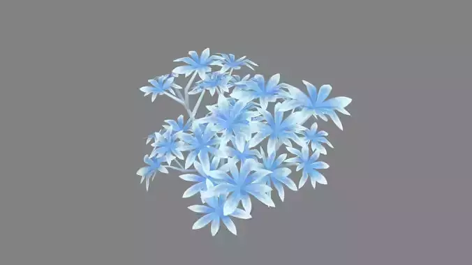 Trees covered with snow - Bushes in the snow - Cartoon shrubs